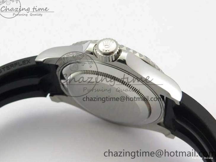 0130 Yacht-Master 116655 ARF SS Custom Made Black Ceramic Bezel on Oysterflex Rubber Strap A HighPerformance 3064